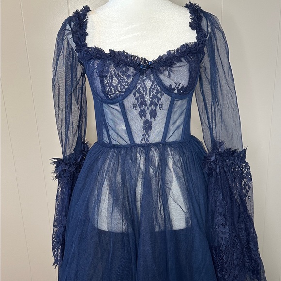 NWT Dolls Kill Dance with Death Maxi Dress - Navy - Picture 2 of 15